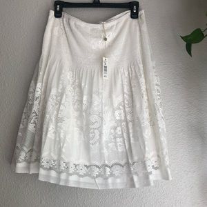 NWT Max Studio Floral Lace Ivory Skirt